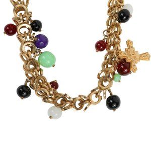 Chanel Runway Gold Chain and Gripoix Beaded Vintage Belt Necklace